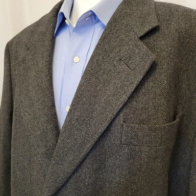 Abrigo JP Tilford by Samuelsohn Hombre 46 Alto Gris Espiga Abrigo Lana Virgen Foto 1 de 4