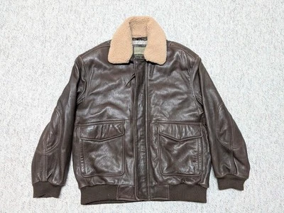 vintage CABELAS lambskin BOMBER leather jacket L brown FLYERS flight aviation - Image 1 of 4
