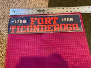 Vintage Fort Ticonderoga NY NEW YORK Cardboard Sign 1755 to 1955 - FAST SHIPPER - Picture 1 of 2
