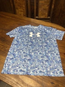 Under Armour Shirt Mens XL Extra Large Blue Camo Heat Gear Active - Picture 1 of 5