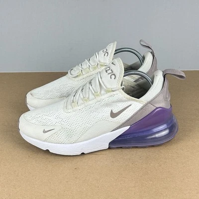 Nike Air Max 270 Sail Pumice Space Purple Athletic Shoes Womens 8 Low Top - Image 1 of 4