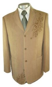 Inserch Sport Coat Men's Size Large 44-46 | Beige Textured Chenille Jacket