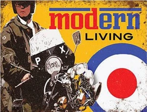 Modern Leben Mod Auf Roller Kleines Stahlschild 200mm x 150mm - Picture 1 of 1