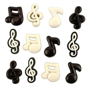 Music Notes 4279 - Buttons Galore - Piano, Instrument - Craft Sewing Scrap