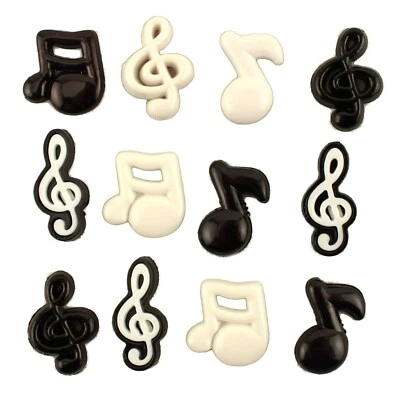 Music Notes 4279 - Buttons Galore - Piano, Instrument - Craft Sewing Scrap - Image 1 of 2