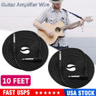 2-PACK 10FT Electric Patch Cord Guitar Amplifier Amp Cable Right Angle 90 Degree