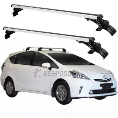 Barra transversal portaequipajes de techo superior 48" aluminio para Toyota Prius C Foto 1 de 4