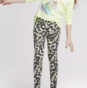 NEW Cat And Jack Girls Leggings XXL 18 cream splatter R2 - Picture 1 of 2