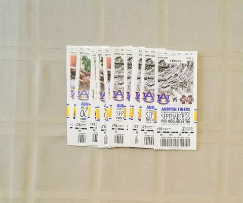2015 AUBURN TIGERS FOOTBALL TICKET STUBS Cover