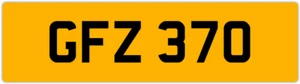 GFZ 370 G 3x3 DATELESS PRIVATE NUMBER PLATE GAZ GAV GEO GUS GUY GRACE GEM GED GS - Picture 1 of 1