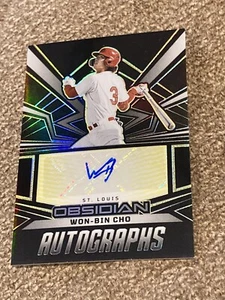 Won-Bin Cho 2023 Panini Chronicles Obsidian Autographs Gold Cardinals RC #d 1/10 - Picture 1 of 3