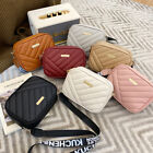 Ladies PU Leather Bag Lattice Crossbody Bag Zipper Handbag Shoulder Bag