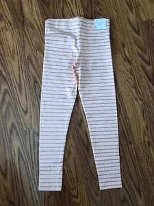 NWT Tommy Bahama Girls Pink & sparkling gold stripped Leggings size 7-8 - Picture 1 of 5