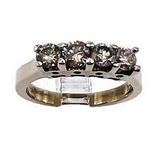 14k Yellow Gold Natural Diamond 4 Stone Ring 5.5 -LA6060