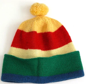 c. 1920s-1930s Colorful Knit Cap Handmade *Excellent Condition* Winter Small - Picture 1 of 4
