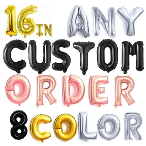16" Letters Numbers Foil Balloons Custom Name Age Birthday Wedding Party Baloons - Picture 1 of 20