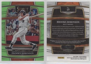 2022 Panini Select Concourse Neon Green Prizm /99 Brooks Robinson #69 HOF