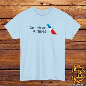 Camiseta con logotipo de American Airlines negra/gris/blanca/azul marino/rojo/azul claro S-5XL - Imagen 1 de 16