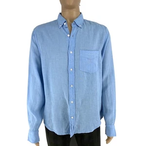 GANT Herren Hemd blau Regular Untucked Fit Leinen Langarm Größe L 41/42 - Bild 1 von 10