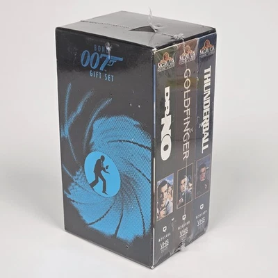 007 Bond Gift Set 3 Sealed VHS Dr No Goldfinger Thunderball Sean Connery Lot - Image 1 of 4