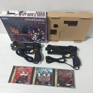 Sega Saturn lot of 2 VIRTUA GUN with 3 Japanese games For CRT TV Only Japan - Picture 1 of 11