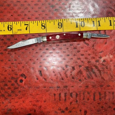 BOKER СКЛАДНОЙ КАРМАННЫЙ НОЖ 8288 SS 2 ЛЕЗВИЯ КОСТИ КРАСНАЯ РУЧКА, отличном состоянии - Изображение 1 из 4