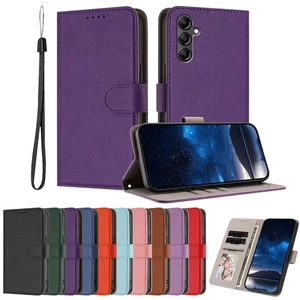 For Samsung S22 S21 FE Ultra S20 S10 5G S9 Plus Wallet Flip Leather Phone Case - Picture 1 of 22