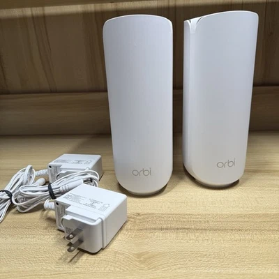 NETGEAR Orbi 370 Series Dual-Band WiFi 7 Mesh System (RBE370) 2 Pack 5gbps READ - Image 1 of 4