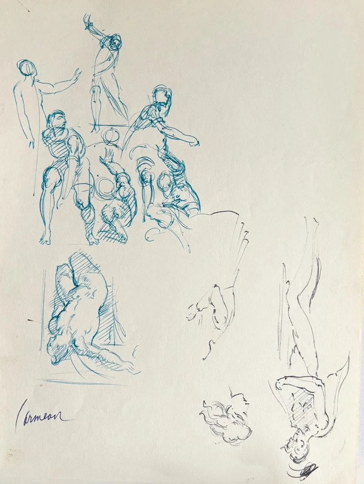 Harry Carmean pen drawing of figures baroque composition - Изображение 1 из 1