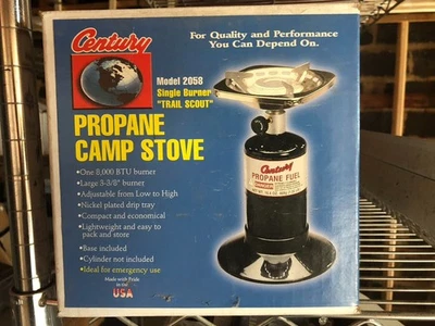 Estufa de campamento Century Modelo 2058 propano quemador único TRAIL SCOUT 8000 BTU Foto 1 de 4