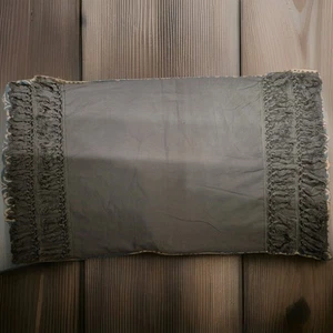 2- PIllowcases Boho Double Tassels 100% Cotton Shams Olive Green 36"L - Picture 1 of 8