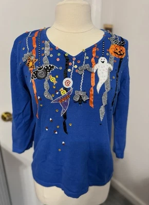 Jack B Quick blau Halloween Urlaub Pullover, Large - Bild 1 von 4