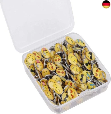 DEOLVEN Pinnwandnadeln,100 Pcs Emoticon Kreativ Dekorative Metall Reißzwecknadeln