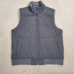 Banana Republic Vest Mens Large Gray Jacket Puffer Wool Lined Full Zip Outdoors - Picture 1 of 9