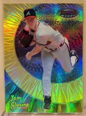 1998 Bowman's Best REFRACTOR #67 Tom Glavine Braves RARE PARALLEL /400 - Image 1 of 2