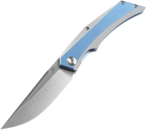 Kansept Knives Naska Pocket Knife Blue & Gray Titanium Folding CPM-S35VN - Picture 1 of 4