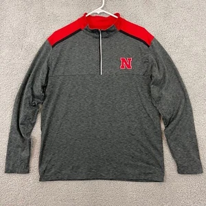 Colosseum Nebraska Cornhuskers Quarter 1/4 Zip Sweater Men’s Medium Long Sleeve - Picture 1 of 11