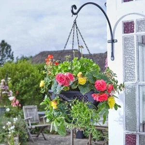 Garden Hanging Basket Round 15'' Flower Plant Planter Outdoor 8L Water Reservoir - Picture 1 of 24