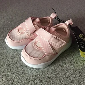 Athletic Works Baby Toddler Girls Pink Strap Sneakers Shoes Size 4 Adjustable - Picture 1 of 9