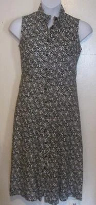 Danny & Nicole Misses Talla 8 Negro Blanco Floral Elástico Vestido Vaina J116 Foto 1 de 2