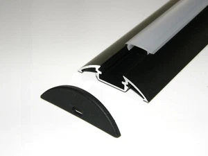 2m surface P4 LED profile extrusion channel anodized black, diffuser strip light - Picture 1 of 3