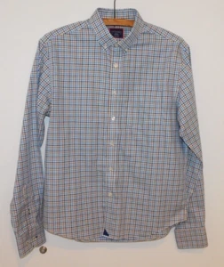 Camisa para hombre azul a cuadros de manga larga marca UNTUCKit talla pequeña - Imagen 1 de 5