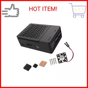 Raspberry Pi 3 B+ Case, iUniker Raspberry Pi Fan ABS Case with Cooling Fan, Rasp - Picture 1 of 2