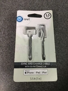Onn Sync And Charge Cable W 30-PIN Connector - 3.5foot M17D - Picture 1 of 2