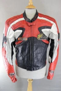 HEIN GERICKE PRO SPORTS LEATHER BIKER JACKET WITH HIPROTEC CE ARMOUR 36 INCH - Picture 1 of 10