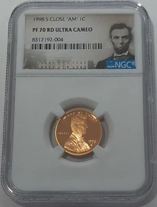 1998 S NGC PF70 RD ULTRA CAMEO CLOSE AM LINCOLN MEMORIAL PROOF PENNY 1C ONE CENT - Picture 1 of 3