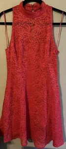 GUESS Women's Red Lace Halter Mini Cocktail Party Dress Size 10 - NWOT - Picture 1 of 7
