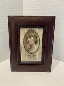 Burgundy Faux Leather Picture Photo Frame 8,5"x 6,5" for 3,25" x 5,25" Photo - Picture 1 of 6