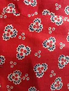 Vintage Feedsack Full Feed Sack Fabric Unopened Tiny Red White Flowers on Red - Picture 1 of 12