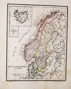 1840:SVEZIA-NORVEGIA-DANIMARCA-ISLAND_Atlas Universale.Geografico_Felice.POTEL.. - Foto 1 di 1